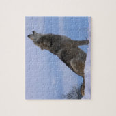 Puzzle Loup de bois de construction d'Alaska d'hurlement (Vertical)