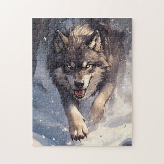 Puzzle Loup en hiver (Vertical)