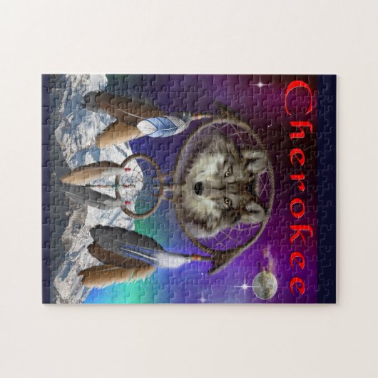 Puzzle loup et lune (Horizontal)