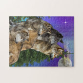 Puzzle loup et lune (Horizontal)