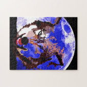 Puzzle Loup et Pleine lune (Horizontal)