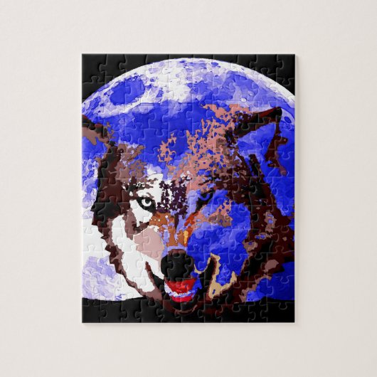 Puzzle Loup et Pleine lune (Vertical)