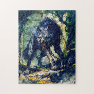 Puzzle Loup Fenrir enchaîné dans une scène mystique
