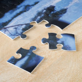 Puzzle loup gris, Canis lupus, dans les contreforts (Côté)