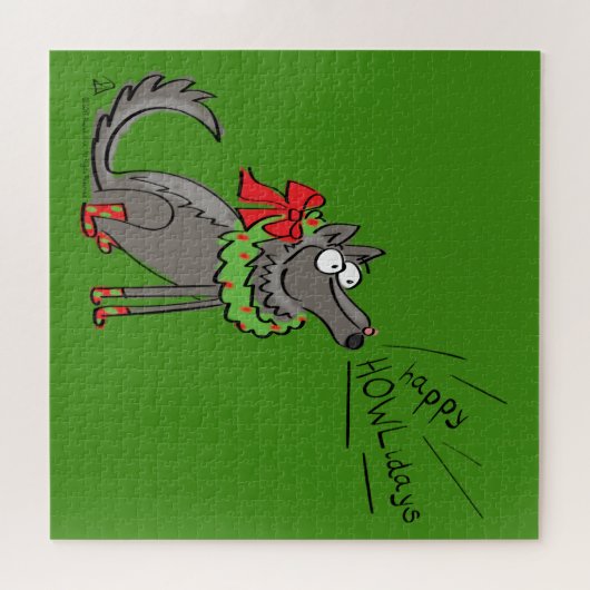 Puzzle Loup Noël Funny Mignonnes Enfants (Horizontal)