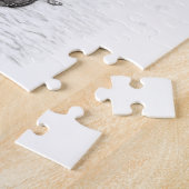 Puzzle Loup noir en colère dans la neige, hiver sauvage (Côté)