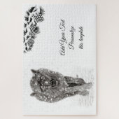 Puzzle Loup noir en colère dans la neige, hiver sauvage (Vertical)