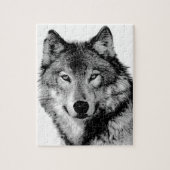 Puzzle Loup noir et blanc (Vertical)