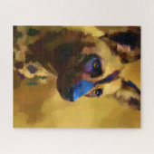 Puzzle Loup peint en Afrique (Horizontal)