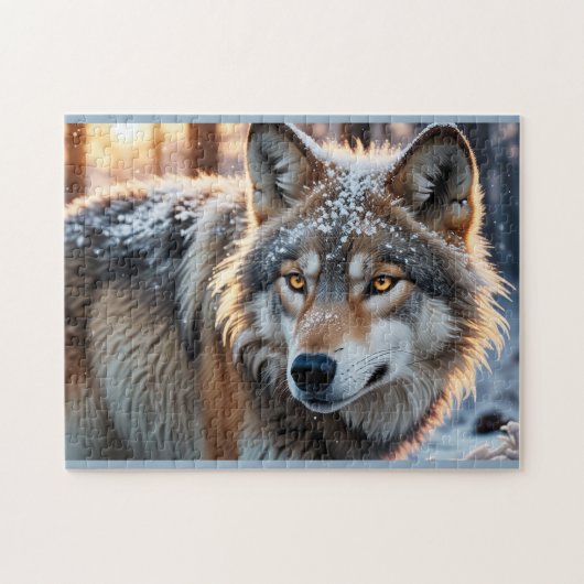 Puzzle Loup sauvage en hiver (Horizontal)