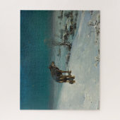 Puzzle Loup solitaire en neige (Vertical)