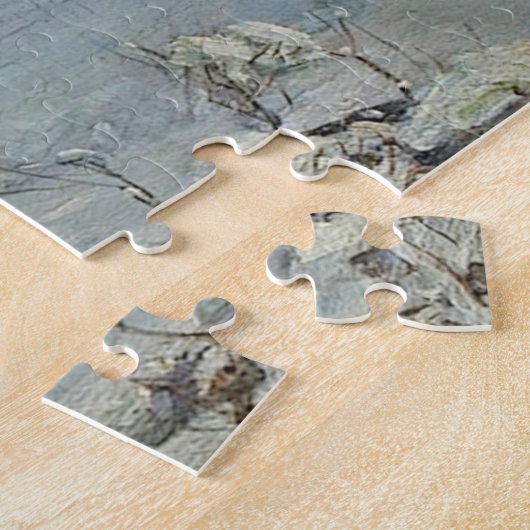 Puzzle Loup solitaire en neige (Côté)
