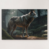 Puzzle Loup solitaire solitaire dans la forêt noire Puzzl (Horizontal)