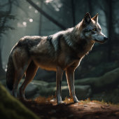 Puzzle Loup solitaire solitaire dans la forêt noire Puzzl