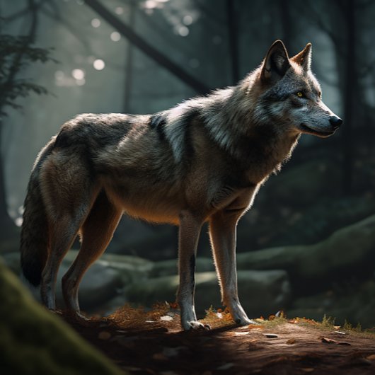 Puzzle Loup solitaire solitaire dans la forêt noire Puzzl