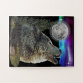 Puzzle Loups hurlant sur la lune (Horizontal)