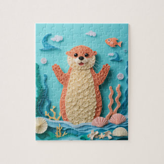 Puzzle Loutre de mer en papier Splash Art