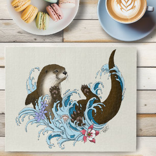 Puzzle Loutre de rivière fantaisiste bleue ludique éclabo