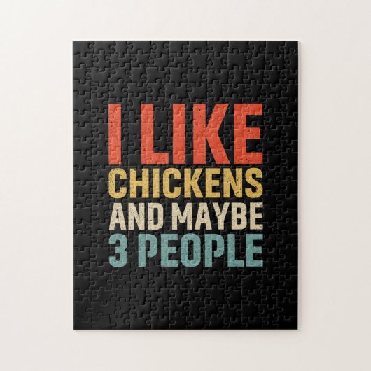 Puzzle Louvain de poulet | J'Aime Les Poulets (Vertical)