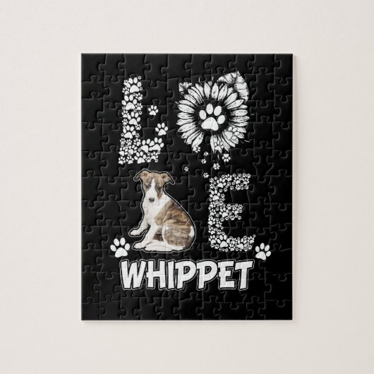 Puzzle Love cute Whippet (Vertical)
