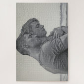 Puzzle Love Gay Couple - Charcoal Sketch - (Vertical)