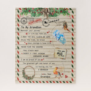 Puzzle Love Grandson Lettre À Mon Grand-Fils Je Suis Fie