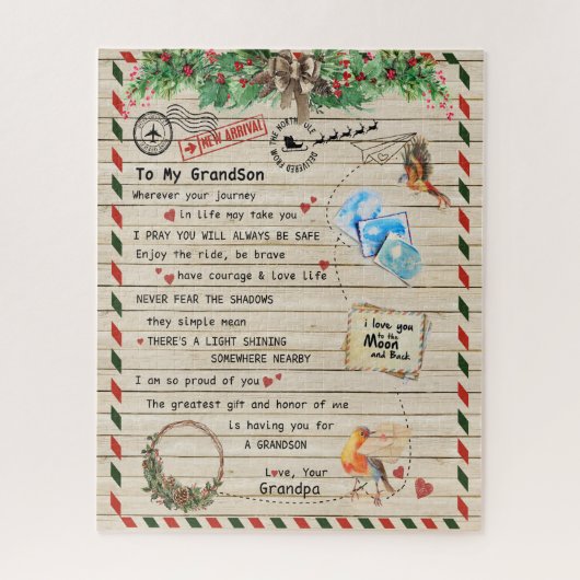 Puzzle Love Grandson|Lettre À Mon Petit-Fils Je Suis Fièr (Vertical)