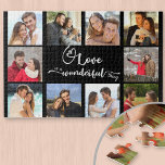 Puzzle Love is a Wonderful Thing 10 Photo 1000 piece<br><div class="desc">Create your own unique puzzle with 10 of your favorites. The photo template is set up for you to add your pictures, working in rows left to right, which will be affichage in square instagram format. The design feh quote in hand lettering with a love heart which reads love is...</div>