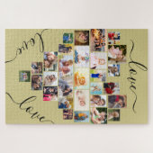 Puzzle Love Love Love Heart Formé Photo Collage (Horizontal)