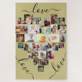 Puzzle Love Love Love Heart Formé Photo Collage (Vertical)