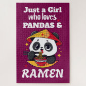 Puzzle Love Pandas and Ramen (texte blanc) (Vertical)