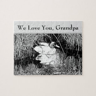 Puzzle Love You Grand-père Black White Canard Photo Natur