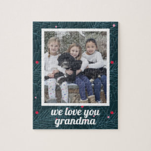 Puzzle Love You Grandma Holiday Spruce Photo personnalis