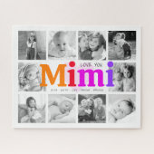 Puzzle Love You Mimi Bold Rainbow 10 Photo Collage Modern (Horizontal)