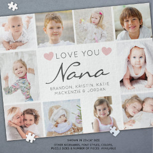 Puzzle Love You Nana ou Nickname 10 Photo Collage