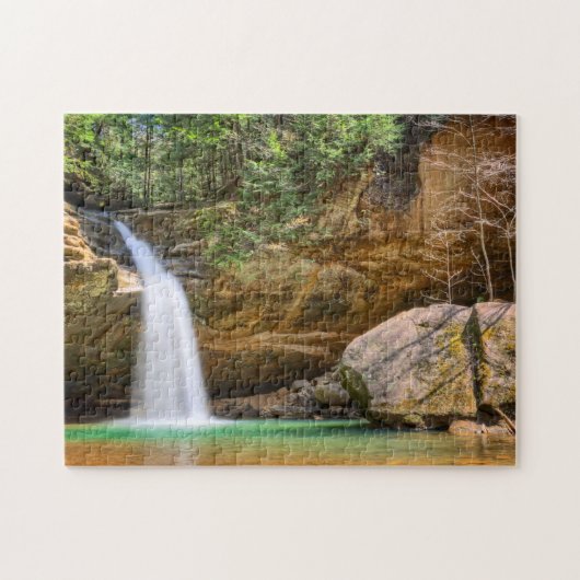 Puzzle Lower Falls à Old Man's Cave dans Hocking Hills (Horizontal)