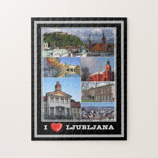 Puzzle Lubiana - Slovénie - I Love - (Vertical)