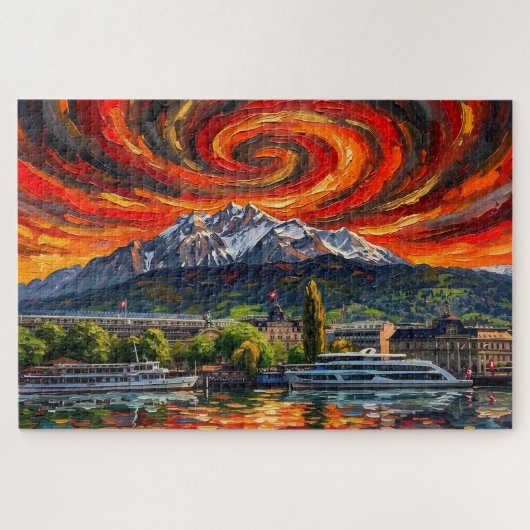 Puzzle Lucerne Alpine : Édition Galerie Solar Vortex (Horizontal)