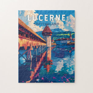 Puzzle Lucerne Suisse Travel Art Vintage