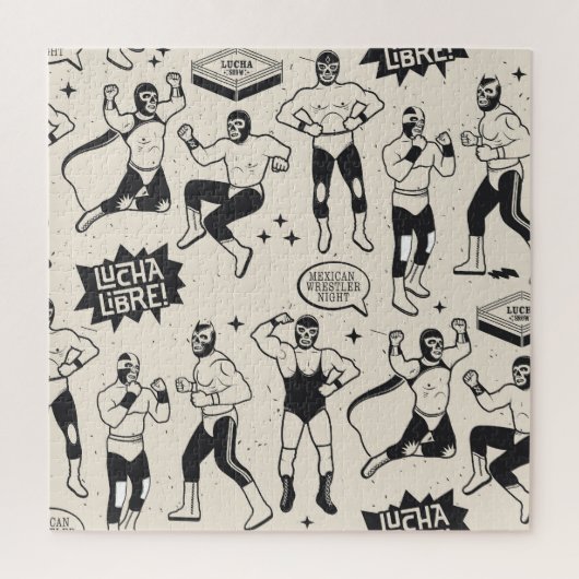 Puzzle Lucha Libre : motif de lutteurs mexicains (Vertical)