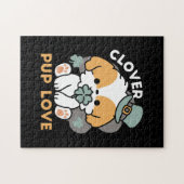 Puzzle Lucky Pup with Clover - St. Patrick's Day Cadeau (Horizontal)