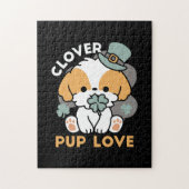 Puzzle Lucky Pup with Clover - St. Patrick's Day Cadeau (Vertical)