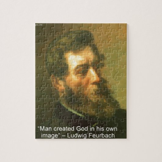 Puzzle Ludwig Feurbach & Citation de l'Homme qui a créé D (Vertical)