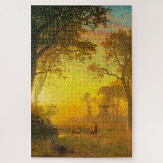 Puzzle Lumière dans la forêt (par Albert Bierstadt) (Vertical)