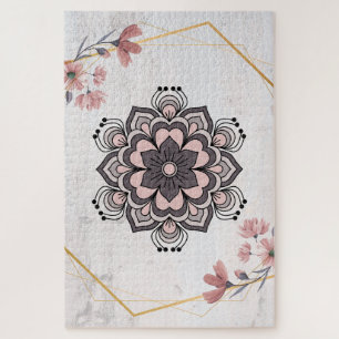 Puzzle Lumière Douce de Rangoli – Motif Botanique Paisibl
