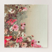 Puzzle Lumière du matin, cosmos rose fleurissant. (Horizontal)