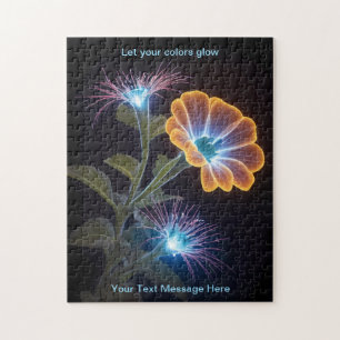 Puzzle Lumière Fleur de néon rayonnant