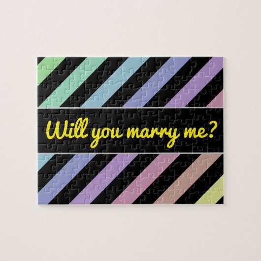 Puzzle Lumière Pastel Couleurs et Motif de rayures noires (Horizontal)