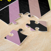 Puzzle Lumière Pastel Couleurs et Motif de rayures noires (Côté)