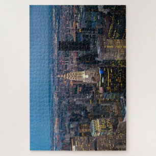 Puzzle Lumières de nuit de paysage urbain d'horizon de